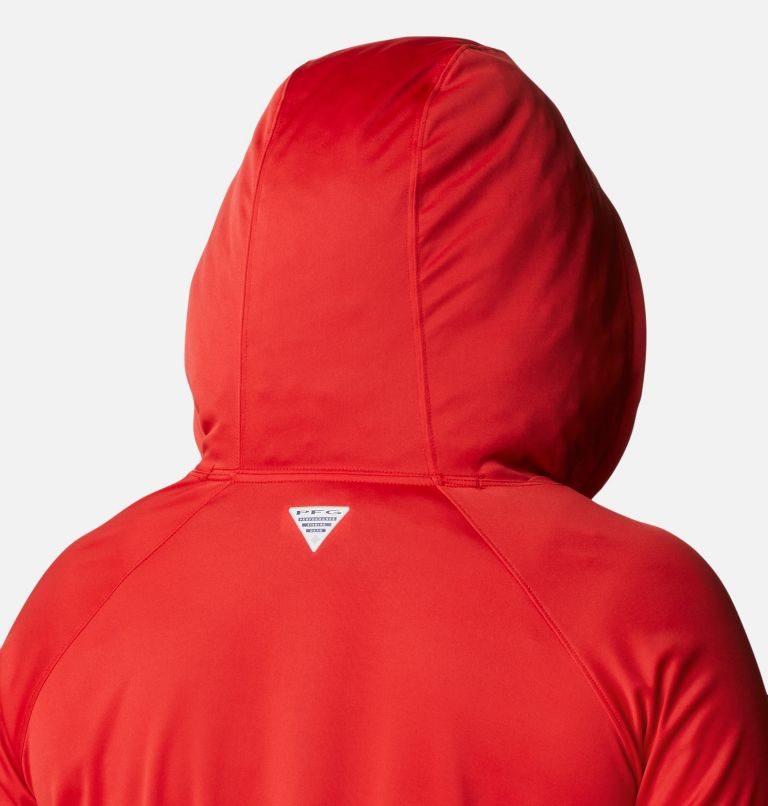 Women's Columbia PFG Tidal Tee Hoodie Red | Plus Size CA-HC4LA